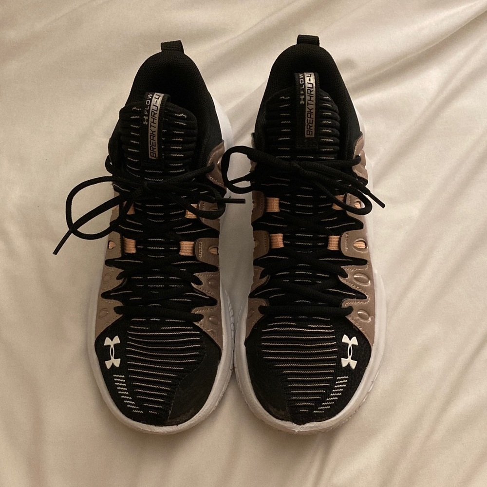 Under Armour Black with Rose Gold basketball Shoes